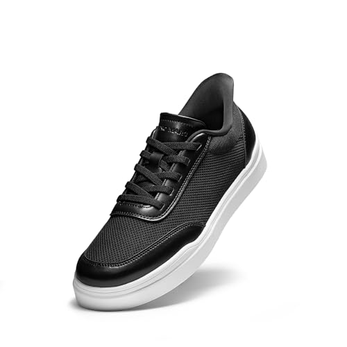 Zapatos Vestir Hombre Verano Zapatillas Casual Transpirables con Cordones Elásticos Slip-in Suela EVA,Size 39,Negro,BMUMFN2521