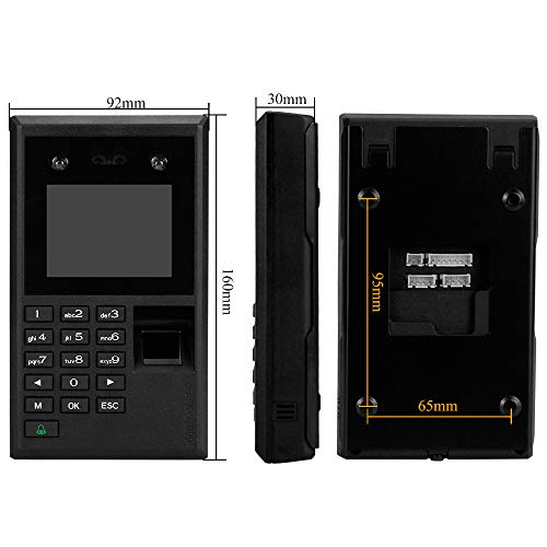 LIBO New Face Fingerprint Password Attendance Machine 2.8 inch Employee Checking-in Payroll Recorder DC 12V Facial Recognition Time Attendance Clock USB U-Disk Support 10 Language