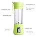 E-UNIONA Rechargeable Household Portable Mini Fruit Juice Extractor,USB Electric Safety Juicer Cup,Food Grade Pc+Food Grade Rubber Seal,400ML(Green)