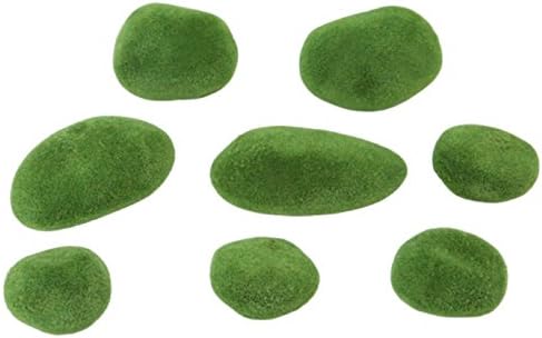HOT! 8pcs/pack Green Artificial Moss Stones Grass Bryophytes Home Garden Bonsai Decoration For Garden Path Decor Ornaments