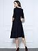 Miusol Women's Retro Flare Bow A-line 3/4 Sleeve Slim Evening Party Swing Dress,X-Large,Navy Blue