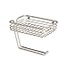 mDesign Toilet Tissue Paper Holder and Multi-Purpose Shelf - Wall Mount Storage Organizer for Bathroom, Holds 1 Mega Rolls - Durable Metal Wire Design - Satin