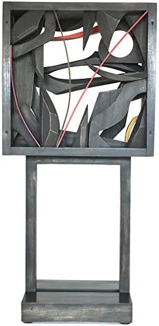 Eclipse Effect - Modern Wood Sculpture Black Wooden Art Geometric Constructivist Sculpture Abstract Expressionism by Renowned Artist David LeCheminant