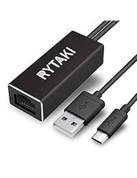 Rytaki - Adaptador de Ethernet para televisor Chromecast y Fire (micro USB a RJ45, cable de alimentación USB para fuente de alimentación)