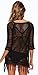 Wander Agio Beach Tops Sexy Perspective Cover Dresses Bikini Cover-ups Net Tassels Black