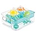mDesign Plastic Adjustable Storage Center for Kitchen Cabinet, Pantry, Refrigerator, Countertop - Holds Kids/Toddlers Bottles, Sippy Cups, Baby Food Jars - 3 Pieces - Clear/Aqua Blue