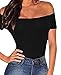 FISACE Women's Sexy off Shoulder Rompers Bodysuit Leotard