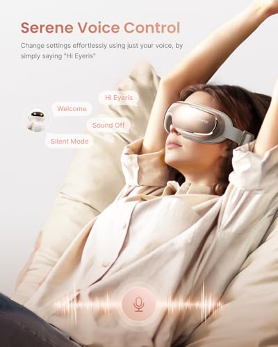 RENPHO Eye Massager with Heat and Cooling Voice Control, Gifts for Women Father Men Dad Husband, FSA Eligible HSA, Heated Eye Mask for Dry Eye Relief Eye Care Relax - Eyeris 3