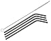 Long Thin Bent Stainless Steel Straws for Quart or Pint & Half Mason Jars, 4 Pack + Cleaning Brush