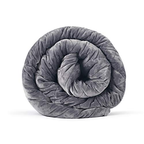 RelaxBlanket Premium Weighted Heavy Blanket Deluxe Set | 60''x80'', 30lb | W/Luxurious Removable Minky Quilted Cover | Dark Grey-Diamond