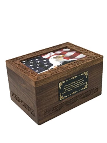 Large Size Photo Wooden Cremation Urn with Custom Engraving - Thumbnail 3
