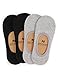 Vero Monte 4 Pairs Women Middle Profile No Show Socks (6-7.5, 2 Grey + 2 Black) 45051