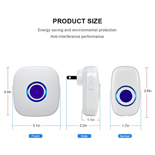 image for Wireless Door Bell, SUASI Doorbell for Home Office Kitchen Bedroom at 