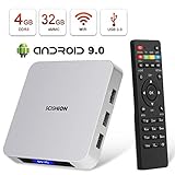 Android 9.0 TV Box,HAOSIHD AI ONE Android TV Box with 4GB RAM 32GB ROM RK3328 Quad-core,Support 4K Full HD/BT 4.0/2.4G WiFi/USB 3.0 Smart TV Box