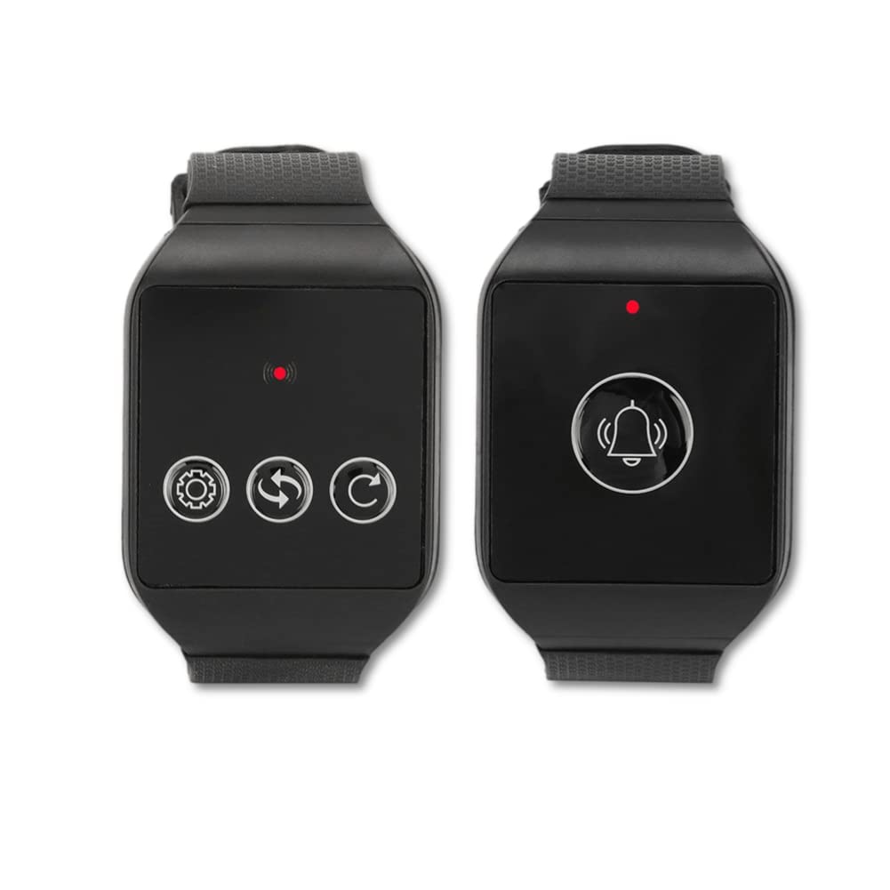 Cuifati Wireless Calling System for Old, RF Wireless Watch Call Bell, Rechargeable Waterproof Watch Receiver with 3 Prompt Mode