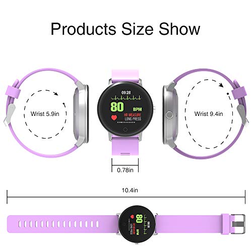 BingoFit Epic Fitness Tracker Smart Watch, Activity Tracker with Heart Rate Monitor, Waterproof Pedometer Watch with Sleep Monitor, Step Counter for Kids (Purple)