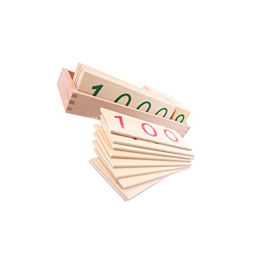 Adena Montessori Materials-Small Wooden Number Cards with Box (1-9000 ...