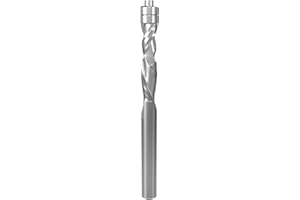 CSOOM Compression Spiral Flush Trim Router Bit with Double Ball Bearing, 1/4" Shank Solid Carbide Router Bits Pattern Bit with 1-1/8" Cutting Length for Woodwork CNC Machining (compound 1/4*1-1/8*3")