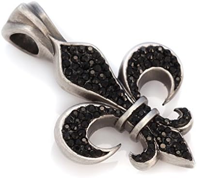 'Orleans' Pave Fleur De Lis Pendant with Crystals (PV2)