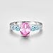Psiroy 925 Sterling Silver Plated Oval Simulated Pink Topaz Promise Ring for Women Size 9