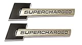 2pcs Supercharged Alloy Badge Emblems,3D Decal Replacement for TT A3 A4 A5 A6 A7 A8 Q3 Q5 Q7 S4 S6 S5 RS5 (Chrome Black)
