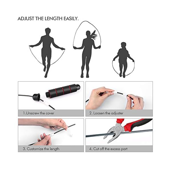 FITFORT-Skipping-Rope-Adult-Fitness-Jump-Rope-Tangle-Rapid-Speed-Skipping-Rope-Cable-with-Ball-Bearingsfor-Women-Men-and-Kids-Adjustable-Steel-Skipping-Rope-with-Foam-Handles-for-Home-Fitness FITFORT Skipping Rope Adult - Fitness Jump Rope, Tangle Rapid Speed Skipping Rope Cable with Ball Bearings,for Women, Men, and Kids, Adjustable Steel Skipping Rope with Foam Handles for Home Fitness