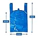 T Shirt Bags, Plastic Grocery Bags with Handles for Shopping and Merchandise, Bolsas De Plastico Para Negocio, 12x20 Inches (Blue, 100 pcs)