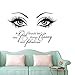 Beauty Eyes Wall Decals Beauty Salon Girl Eyes Quote A Girl Shoud Be Two Things Classy and Fabulous Art Vinyl Bedroom Decoration Make Up Vinyl Stickers NY-380 (57X80CM, Black)
