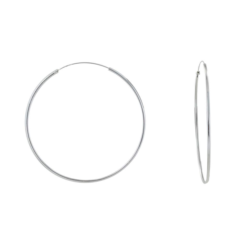 LES POULETTES BIJOUX - Sterling Silver 925 Earrings Thin Creole 6cm