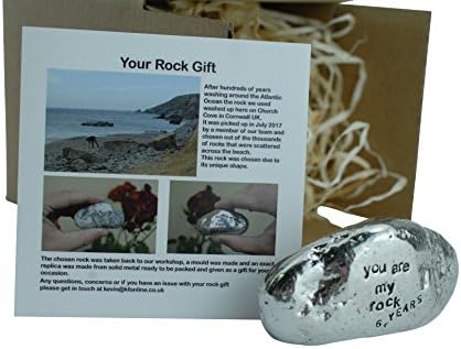 Pirantin 6Th Anniversary You Are My Rock Gift Idea Solid Metal Heavy Polished Rock Gift For 6 Years Anniversary