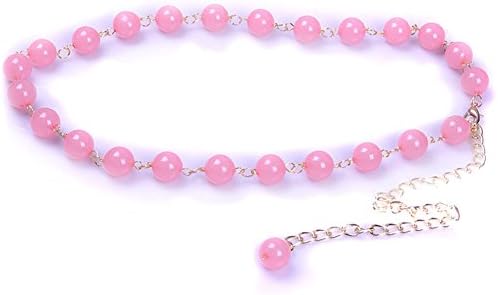Wild Pearl waist chain simple fashion waist belt-pink One Size
