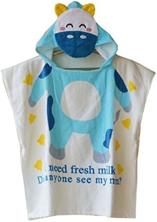 KM Baby Cartoon Hooded Cloak-Style Beach Towel Cotton Bathrobe