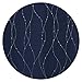 Deconovo Blackout Grommet Silver Pattern Printed Curtains, Navy Blue, 52W x 95L