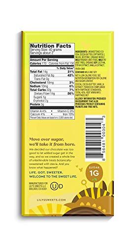 Creamy Milk Chocolate Bar by Lily's Sweets | Stevia Sweetened, No Added Sugar, Low-Carb, Keto Friendly | 40% Cacao | Fair Trade, Gluten-Free & Non-GMO | 3 ounce, 4-Pack