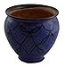 Flower Pot Moroccan Spanish Garden Drain Hole Ceramic Planter Handmade Blue White
