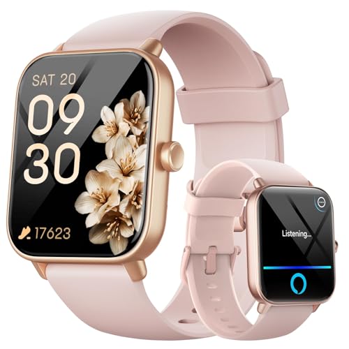 aeac Smart Watches for Women(Answer/Make Call), Alexa Built-in 1.8" HD Ladies Smartwatch with Heart Rate/SpO2/Sleep Monitor, 110+Sports, IP68 Step Counter Fitness Tracker (Rose Pink)