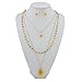 BOCAR New Fashion 3 Layer Jewelry Set Long Chain Pendant Bead Necklace Earring for Women