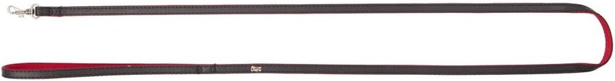 Dingo Basic Leash Made of Leather Imitation Useful for Dogs and Cats Black and Red 13147, Black/Red, 1 x 130 cm