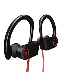 Auriculares Bluetooth Otium inalámbricos IPX7 impermeables in-ear deportivos con micrófono para gimnasio, correr, ciclismo, entrenamiento Rojo