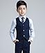 YuanLu Boys Colorful Formal Suits 5 Piece Slim Fit Dresswear Suit Set (Navy Blue, 12)
