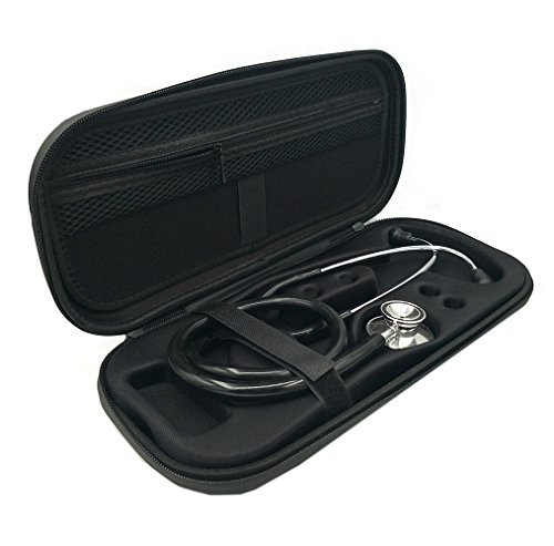 Esimen Stethoscope Case for 3M Littmann Lightweight II S.E./3M Littmann Master Cardiology/3M Littmann 6165 Cardiology IV ,Fits Littman,,Pulse Oxim and Other Cardiology Nurse Accessories (Black)