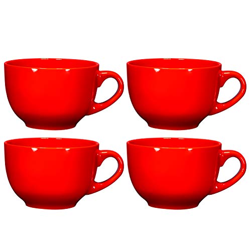 Bruntmor 24 Oz Jumbo Coffee Mug Set of 4, Cute 24 Ounce Ceramic Mugcup