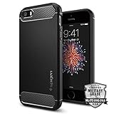 Spigen Rugged Armor Designed for Apple iPhone SE Case (2016) - Black