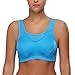 Wingslove Women's Full Coverage High Impact Wirefree Workout Non Padded Sports Bra Bounce Control (Blue,36DD)