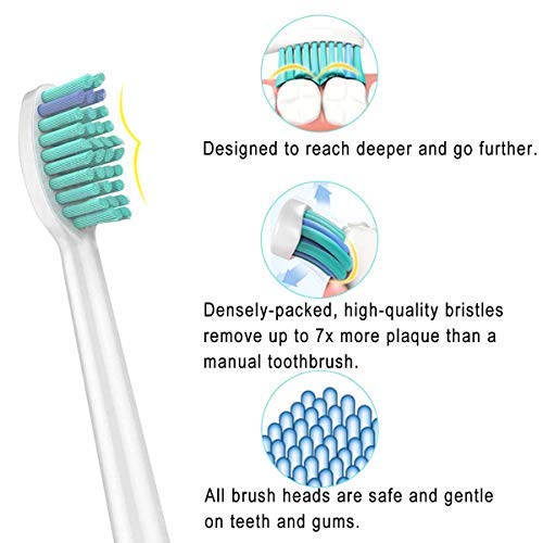 Toothbrush Heads,8Pack Replacement Toothbrush Heads for HX6063/64,HX9024,Power UP,HealthyWhite,FlexCare,DiamondClean,EasyClean,Essence+(plus),More Snap-On Toothbrush Handles