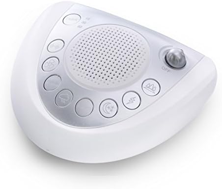 White Noise Sound Machine - Raynic Sleep Therapy Portable Spa Relaxation Machine with 8 Natural Soothing Sounds and Sleep Timer, USB Port, Headphone Jack for Baby, Kids, Adult, Traveler, Office, Home