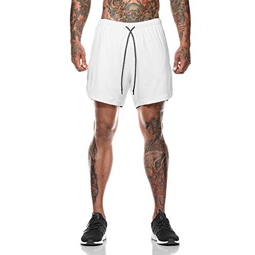 Odot Heren Sport Shorts met ingebouwde zak, sneldrogende ademende actieve gym shorts, met zakken 2 in 1 ademende… - Image 3