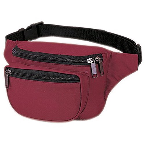 Yens Fantasybag 3-Zipper Fanny Pack-Burgundy,FN-03