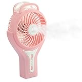TOPWELL Handheld Mini USB Misting Fan Water Spray Fan Rechargeable Portable Personal Cooling Mist Humidifier Fan (Pink)