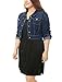 uxcell Women's Plus Size Button Closed Cropped Denim Jacket Dark Blue 2X